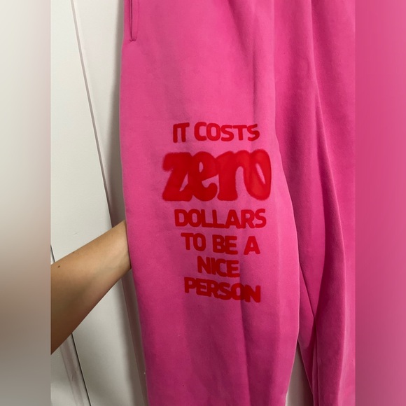 The Mayfair Group It Costs $0 Hoodie and Sweats in Pink - Picture 9 of 16
